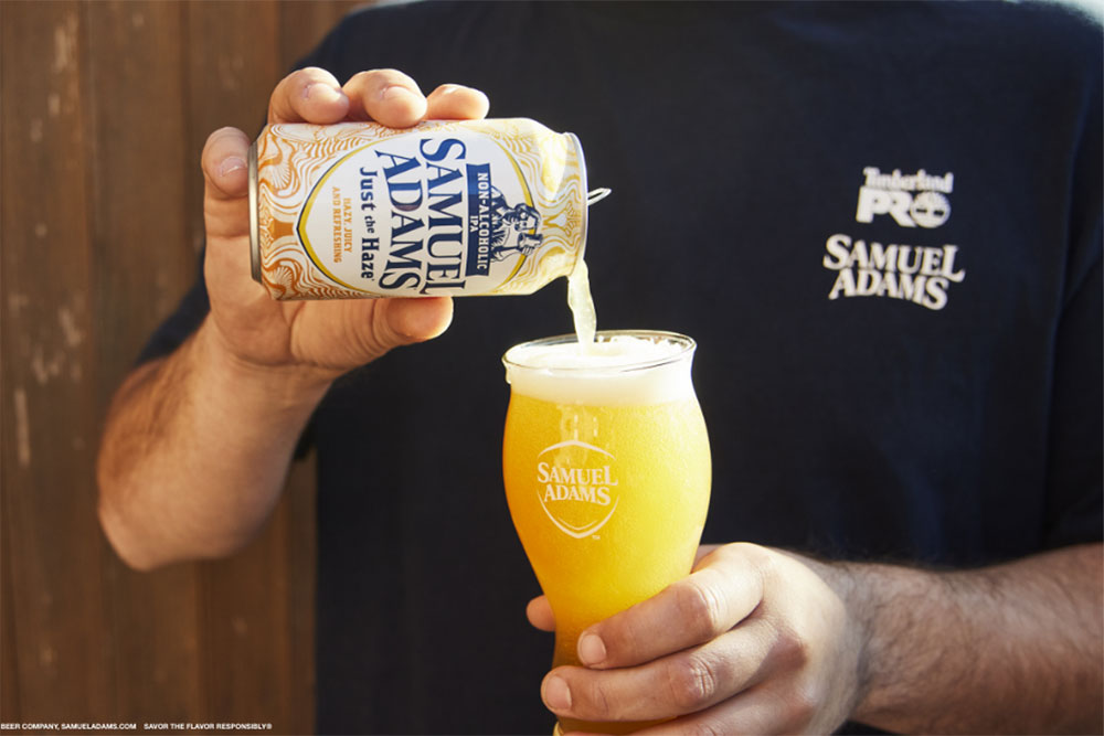 boston beer company samuel adams just the haze non-alcoholic beer