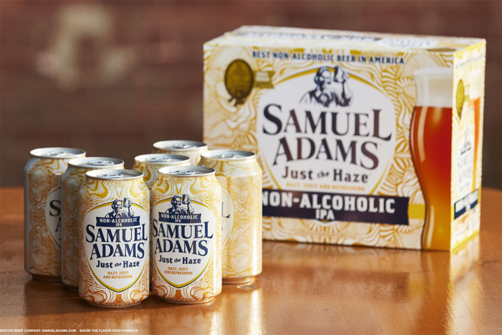 boston beer company samuel adams just the haze non-alcoholic beer