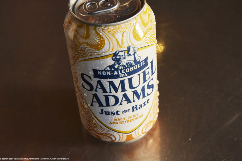 boston beer company samuel adams just the haze non-alcoholic beer