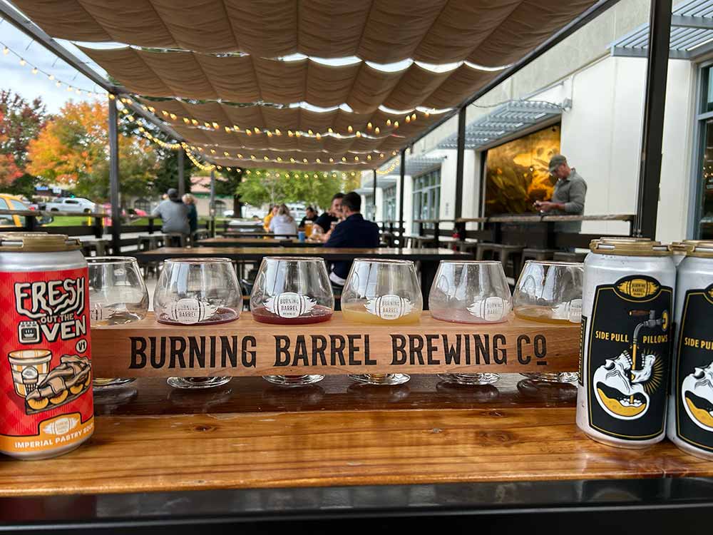 burning barrel brewing co rancho cordova side pull pillows pilsner and pastry sour flight