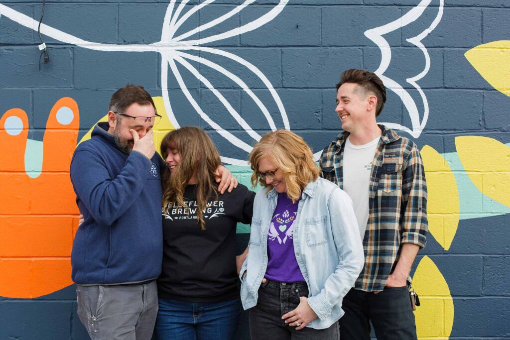 belleflower brewing co-founders nick and katie bonadies and zach and melissa page