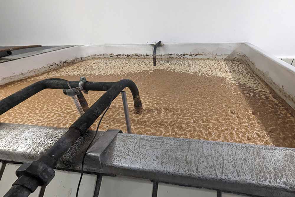 brauerei schrufer open fermentation tank
