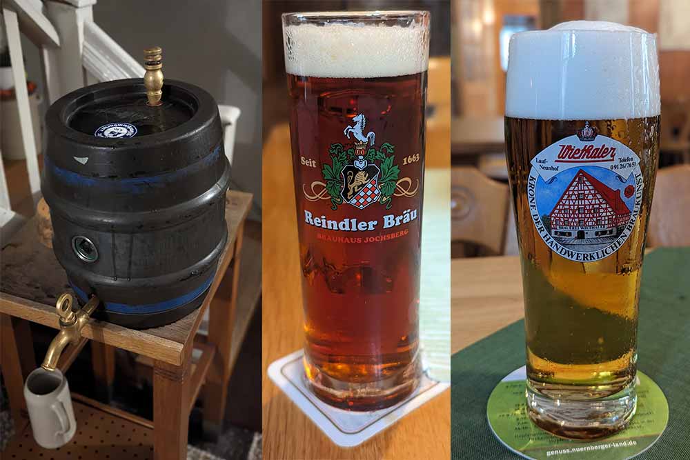 brauerei zehender lager from barrel, reindler brau dunkel, wiethaler lager