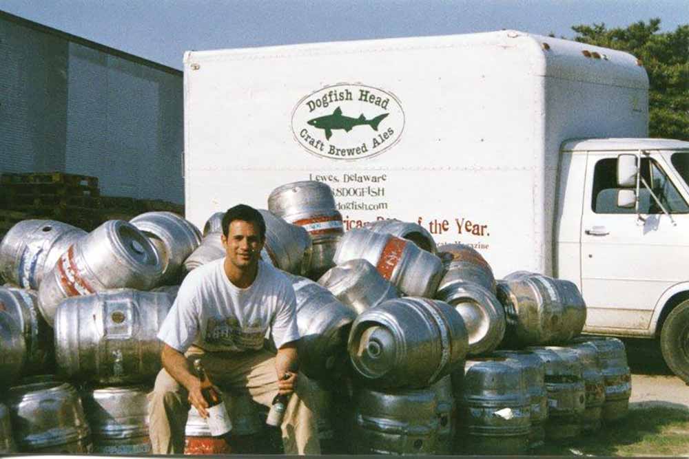dogfish head co-founder sam calagione delivering kegs 1997