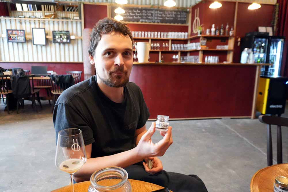 balance brewing and blending co-founder james horrock smelling foraged ingredients