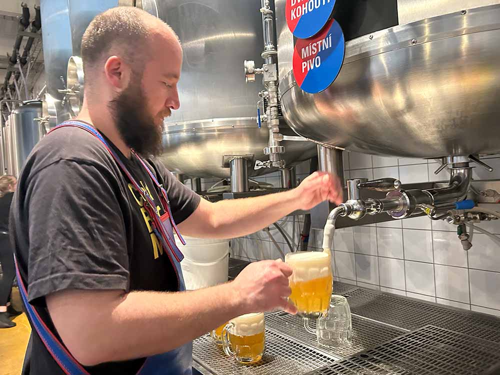dve kohouti pouring mistni pivo 12 degree czech pale lager czech republic prague