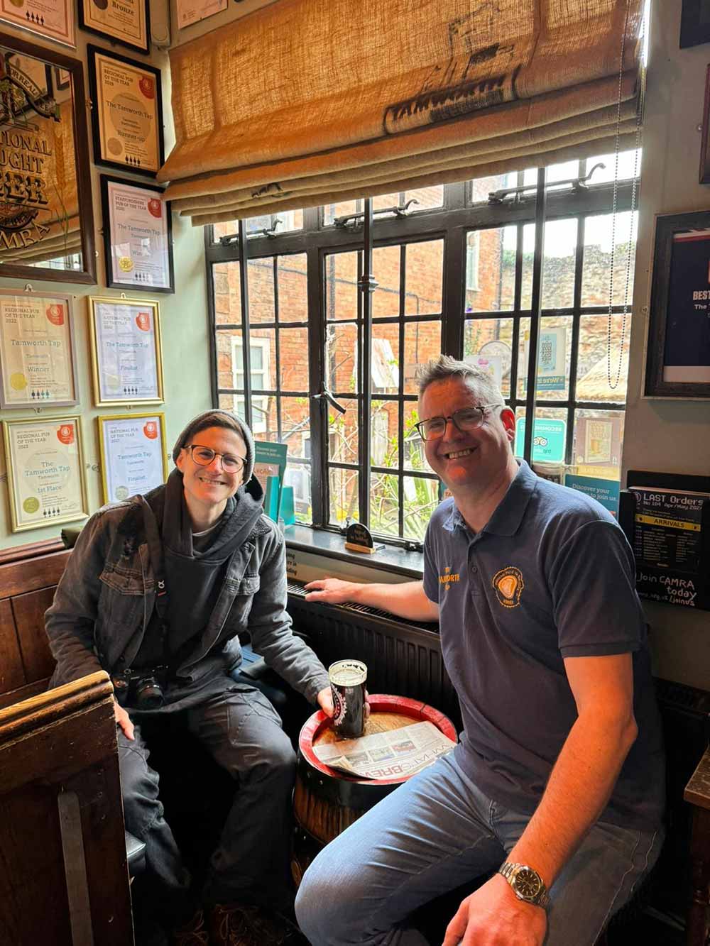 the tamworth tap co-founder george greenaway with hop culture senior content editor grace lee-weitz