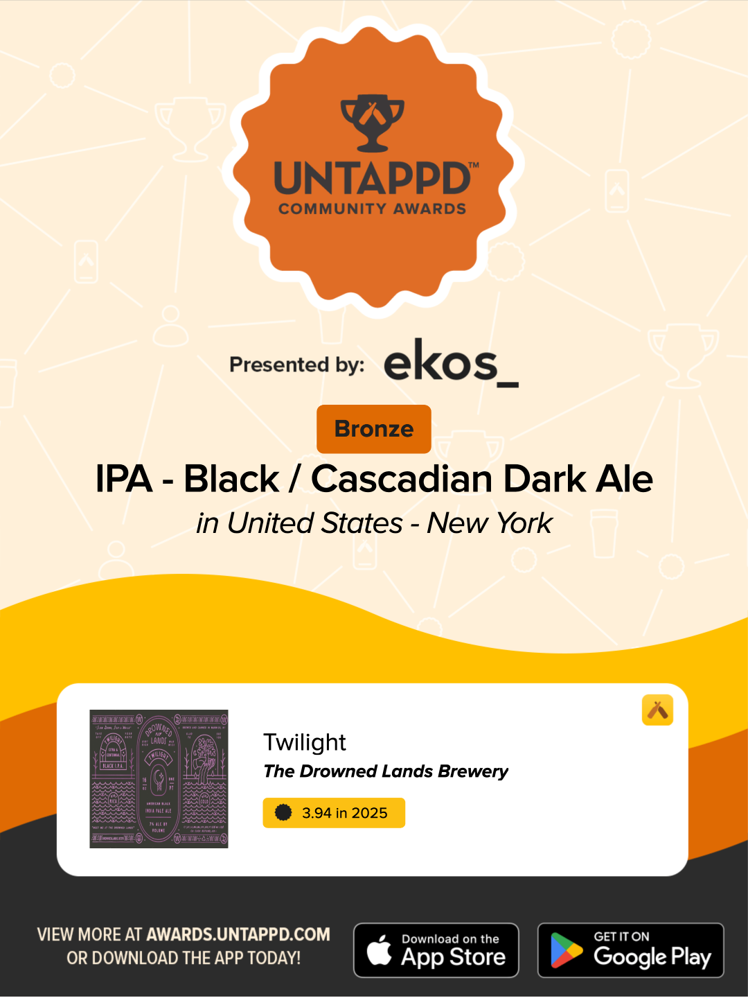 the drowned lands brewery twilight untappd community awards 2026